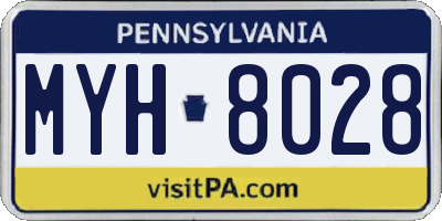 PA license plate MYH8028