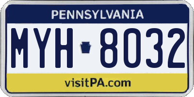 PA license plate MYH8032