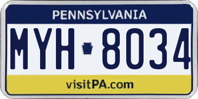 PA license plate MYH8034
