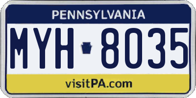 PA license plate MYH8035