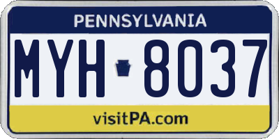 PA license plate MYH8037