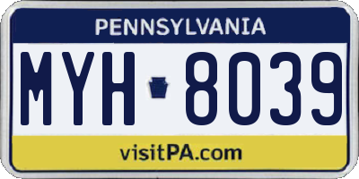PA license plate MYH8039