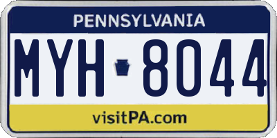 PA license plate MYH8044