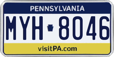 PA license plate MYH8046