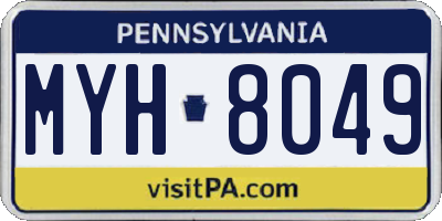 PA license plate MYH8049