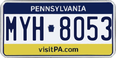 PA license plate MYH8053