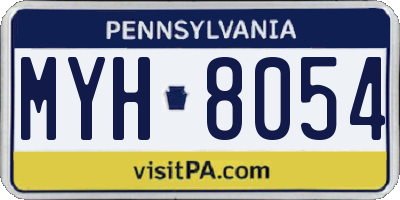 PA license plate MYH8054