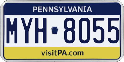 PA license plate MYH8055