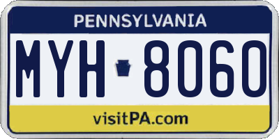 PA license plate MYH8060