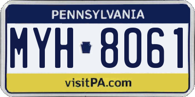 PA license plate MYH8061