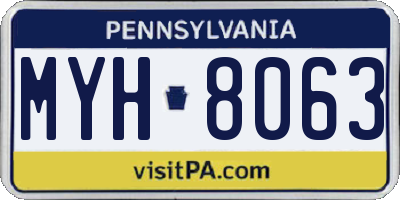 PA license plate MYH8063