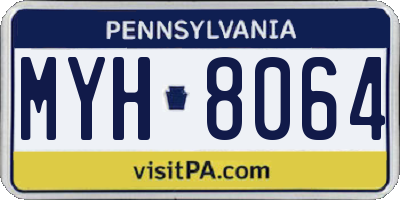 PA license plate MYH8064