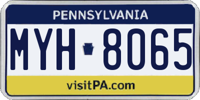 PA license plate MYH8065