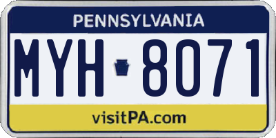 PA license plate MYH8071