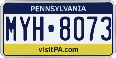 PA license plate MYH8073