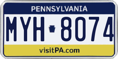 PA license plate MYH8074