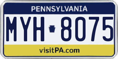 PA license plate MYH8075