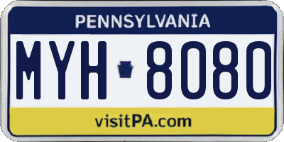PA license plate MYH8080