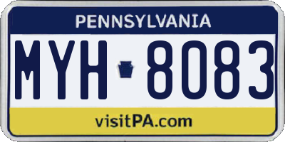 PA license plate MYH8083