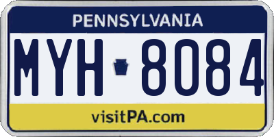 PA license plate MYH8084