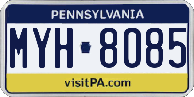 PA license plate MYH8085