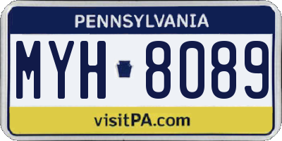 PA license plate MYH8089