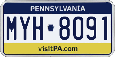 PA license plate MYH8091