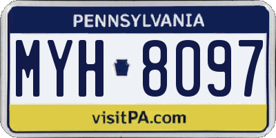 PA license plate MYH8097