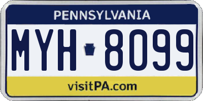 PA license plate MYH8099