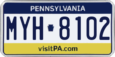 PA license plate MYH8102