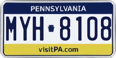 PA license plate MYH8108