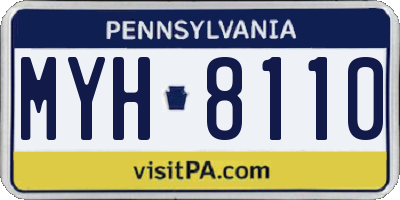 PA license plate MYH8110