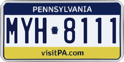 PA license plate MYH8111