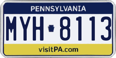 PA license plate MYH8113
