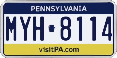 PA license plate MYH8114