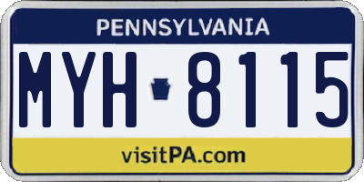 PA license plate MYH8115