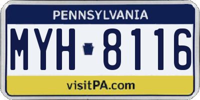 PA license plate MYH8116