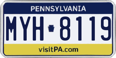 PA license plate MYH8119