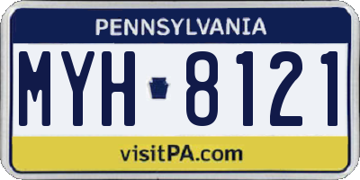 PA license plate MYH8121