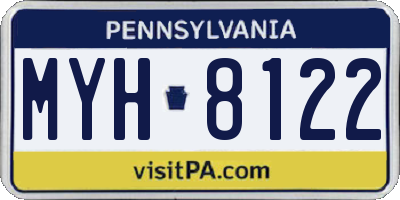 PA license plate MYH8122