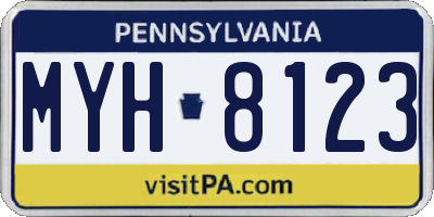 PA license plate MYH8123
