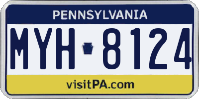 PA license plate MYH8124