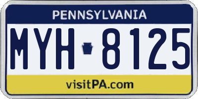 PA license plate MYH8125