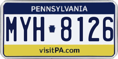 PA license plate MYH8126