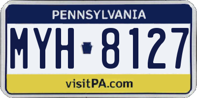 PA license plate MYH8127