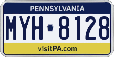 PA license plate MYH8128