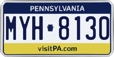 PA license plate MYH8130