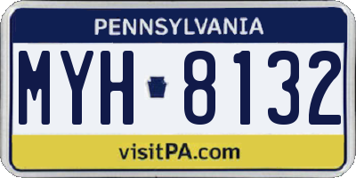 PA license plate MYH8132