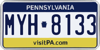 PA license plate MYH8133