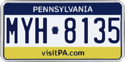 PA license plate MYH8135